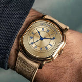 Elegant Roman Numeral Tonneau Wristwatch