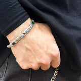 Rectangular Gemstone Accents Chain Bracelet