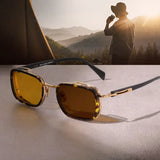 Photochromic Titanium Square Sunglasses