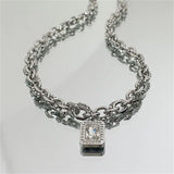 Hip Hop Square Zircon Necklace