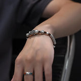 Retro Fish Beaded Sterling Silver Bracelet