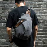 Retro Canvas Leather Crossbody Bag