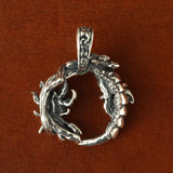 Relief Lily Flowers Circle Pendant