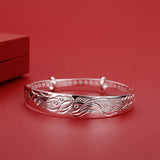 Sterling Silver Noble Phoenix Bangles Bracelet