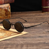 Double-Layered Frame Retro Round Sunglasses