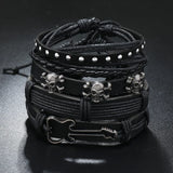 Punk Rock Leather Multi-Strap Bracelet