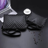 Plaid Embossing Leather Shoulder Bag