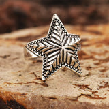 Retro Big Star Adjustable Ring