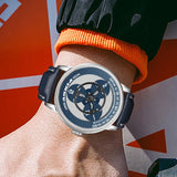 Unique Round Rotating Dial Watch