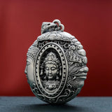 Silver Color Buddha Faces Pendant