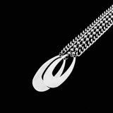 Punk Double Loop Cross Choker Necklace