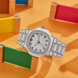 Printed Lines Painting Design Octagonal Watch