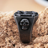 Gothic Black 13 Skull Ring