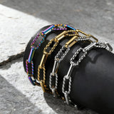 Rectangular Stainless Steel Chain Bracelet