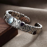 Silver Geometric Vintage Cuff Bracelet