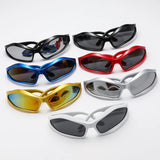 Oval Color Block Polycarbonate Sunglasses