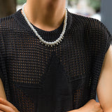 Hip-Hop Faux Pearl Beads Necklace