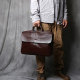 Solid Genuine Leather Messenger Bag
