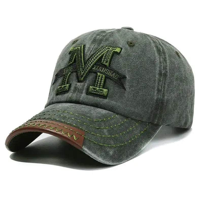 Denim Letter Patchwork Sport Cap