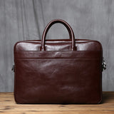 Solid Genuine Leather Messenger Bag