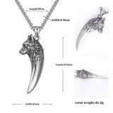 Wolf Teeth Stainless Steel Men Necklace