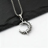 Gothic Thorn Crescent Moon Necklace