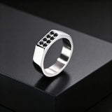 Mini Black Zircon Stainless Steel Ring