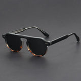 Classic Round Frame Acrylic Sunglasses