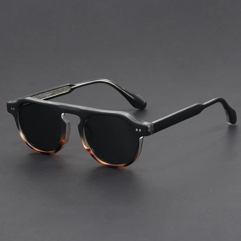 Classic Round Frame Acrylic Sunglasses