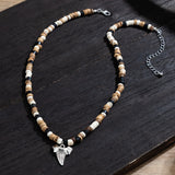 Metal Charm Wood Beads Necklace
