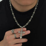 Hip-Hop Hollow Cross Necklace