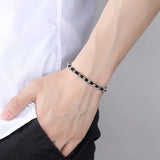 Woven Black Rope Round Ball Bracelet