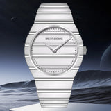 Stripes Pattern Stainless Steel Watch