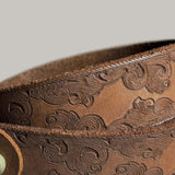 Embossed Vintage Leather Strap Belt