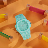 Printed Lines Painting Design Octagonal Watch