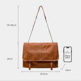 Soft Split Leather Solid Messenger Bag