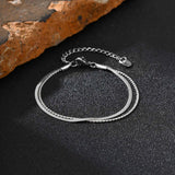 Hip Hop Double Layer Snake Chain Bracelet