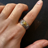 Retro Golden Sun Wings Open Ring