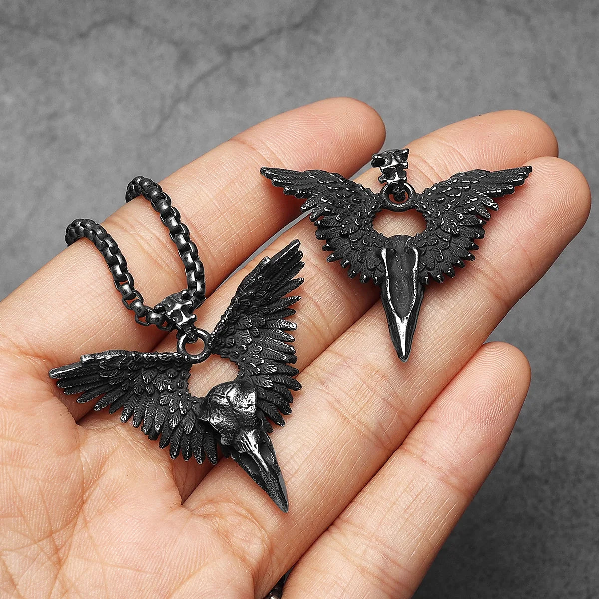 الفولاذ المقاوم للصدأ قلادة قلادة الغراب