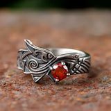 Red-Eyed Viking Dragon Ring