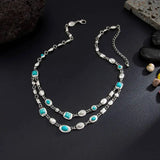 Layered Colorful Acrylic Rhinestone Necklace