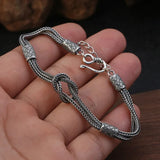 S925 Silver Retro Foxtail Chain Bracelet