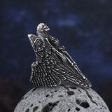 Angel Wing Skull Gothic Ring