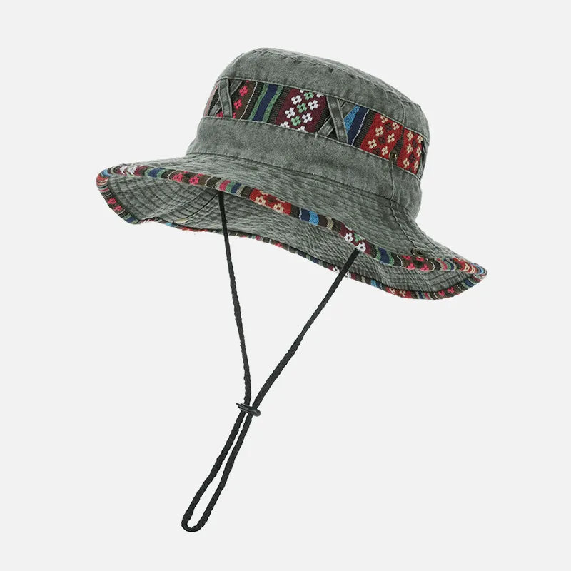 Patchwork Pattern Cotton Bucket Hat – Taraiga Patchwork Pattern Cotton Bucket Hat – Taraiga