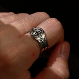 Retro Night Cross Adjustable Ring