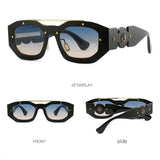 Double Bridge Irregular Polycarbonate Sunglasses