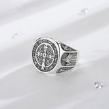 Sterling Silver Saint Benedict Adjustable Ring