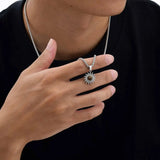 Sun Tiger Eye Stone Pendant Necklace