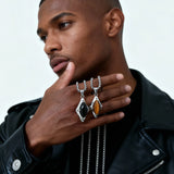 Geometry Obsidian Edge Pendant Necklace