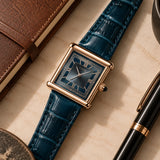 Men's Square Alloy Case Quartz Watch